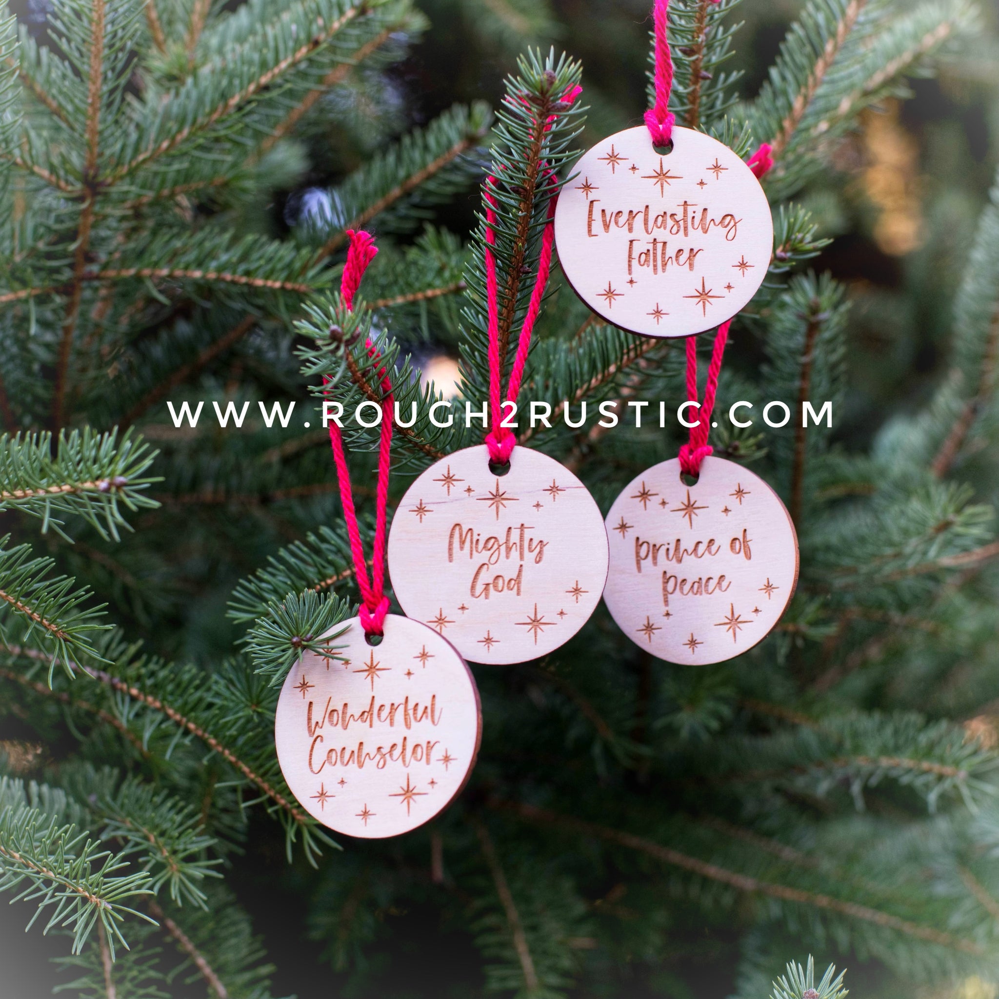 Set of 4 His Holy Name Ornaments