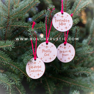 Set of 4 His Holy Name Ornaments